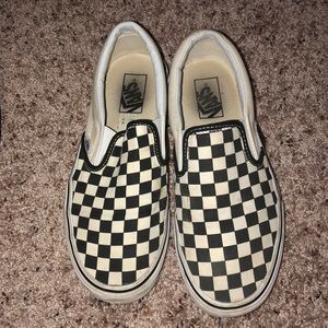 Checkered slip on vans